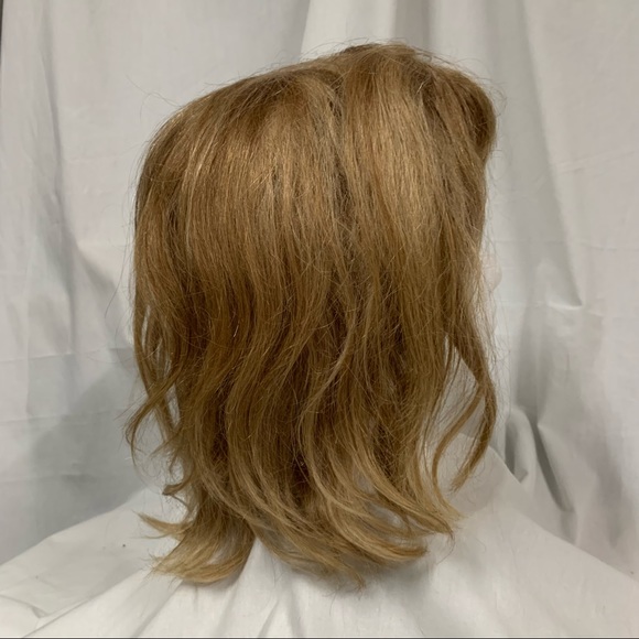 Golden Colored Shoulder Length Wig with Bangs - Picture 8 of 10